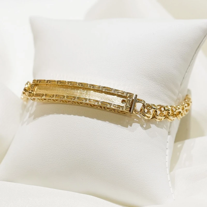 14K Yellow Gold 8.5mm Chino Box ID Bracelet