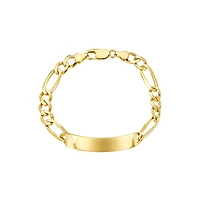 14K Yellow Gold 8mm Figaro Link ID Men's Bracelet