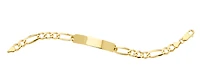 14K Yellow Gold 8mm Figaro Link ID Men's Bracelet
