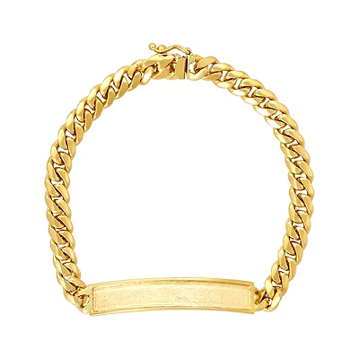 14K Yellow Gold Framed ID Miami Cuban Bracelet