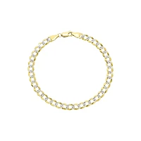 14K Yellow Gold 5.6mm Curb Pave Bracelet