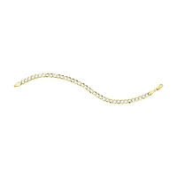 14K Yellow Gold 5.6mm Curb Pave Bracelet