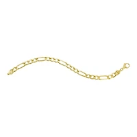 14K Yellow Gold 7.3mm Figaro Men's Bracelet