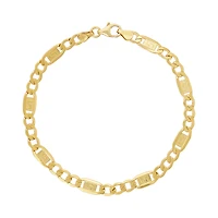 14K Yellow Gold 5mm Figaro Greek Link Bracelet
