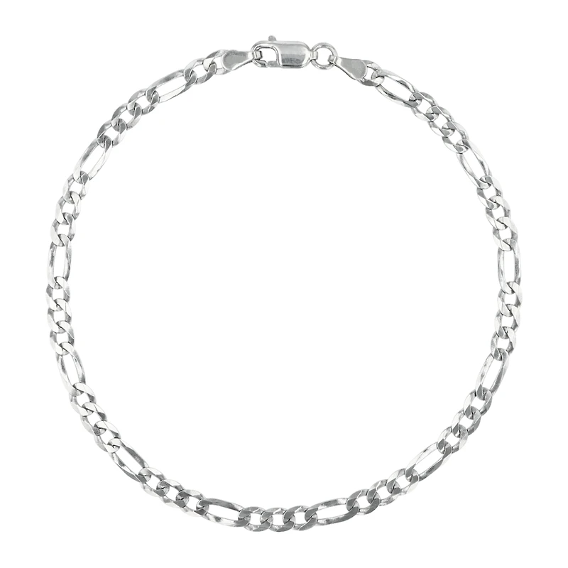 Silver 3.8mm Figaro Bracelet