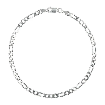 Silver 3.8mm Figaro Bracelet