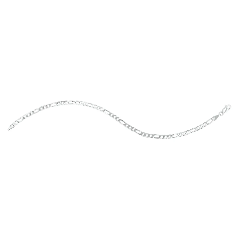 Silver 3.8mm Figaro Bracelet