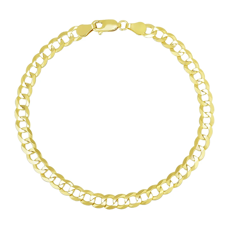 14K Yellow Gold 7mm Curb Link Men's Bracelet