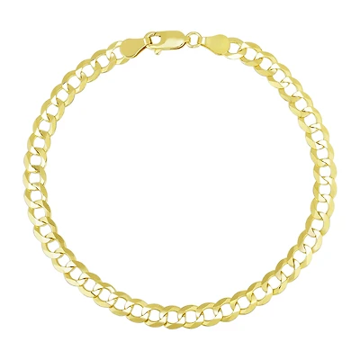 14K Yellow Gold 7mm Curb Link Men's Bracelet