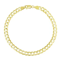 14K Yellow Gold 7mm Curb Link Men's Bracelet