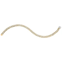 14K Yellow Gold 6.5mm Pave Hollow Cuban Link Bracelet