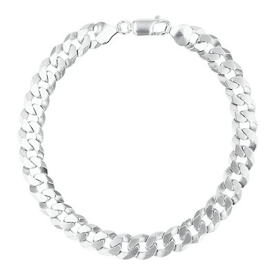 Silver 8mm Cuban Link Men's Bracelet