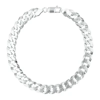Silver 8mm Cuban Link Men's Bracelet