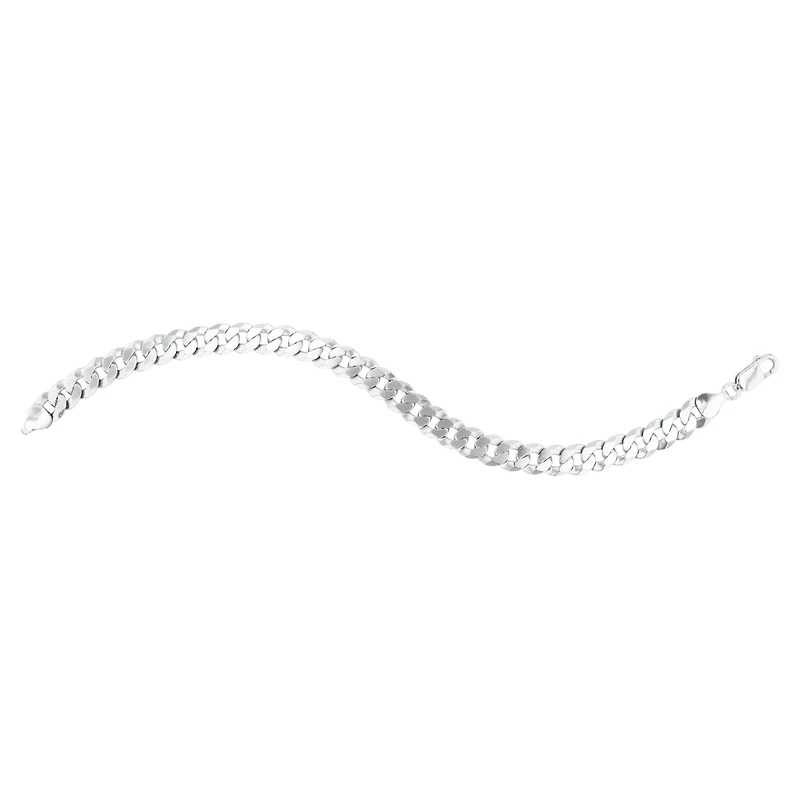 Silver 8mm Cuban Link Men's Bracelet