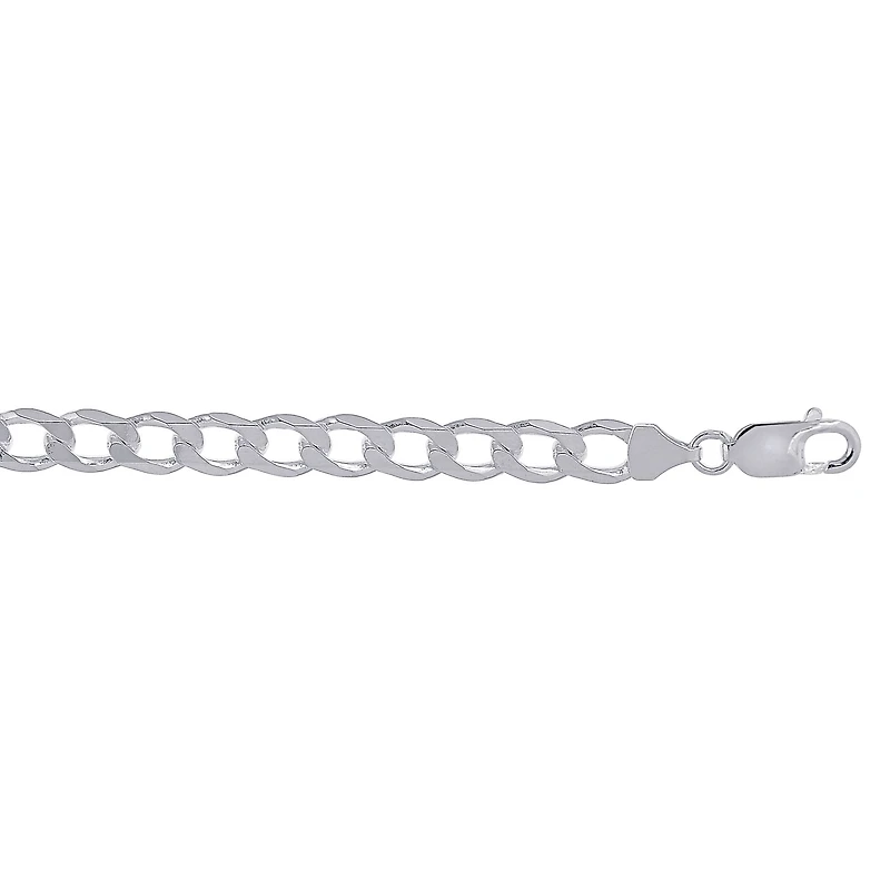 Silver 8mm Cuban Link Men's Bracelet