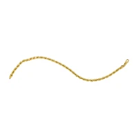 14K Yellow Gold Diamond Cut Rope Link Bracelet 