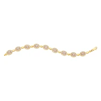 14K Tri Color Gold Oval Guadalupe Link Bracelet