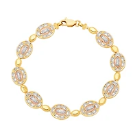 14K Tri Color Gold Oval Guadalupe Link Bracelet