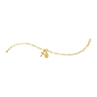 14K Yellow Gold Cross and Lady of Guadalupe Bracelet