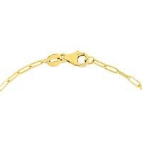 14K Yellow Gold Garnet Gemstone Paper Clip Bracelet