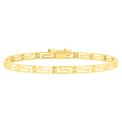 14K Yellow Gold 3.8mm Greek Key Design Bracelet
