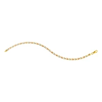 14K Tri Color Gold Heart Link Bracelet