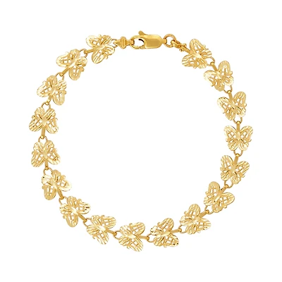 14K Yellow Gold Butterfly Cutout Bracelet