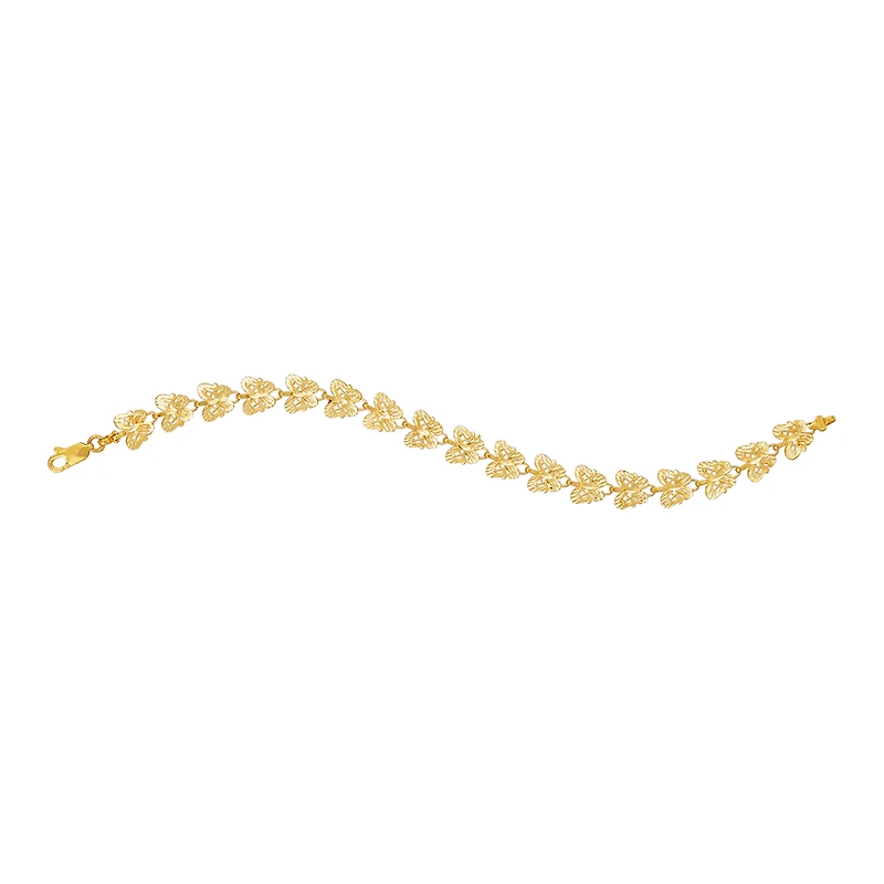 14K Yellow Gold Butterfly Cutout Bracelet