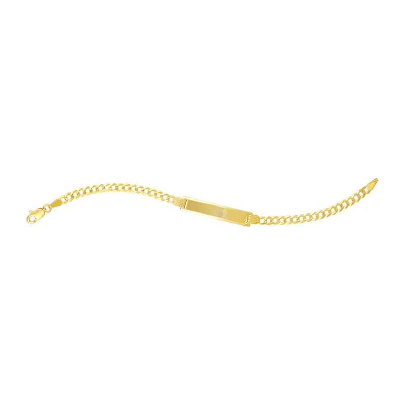 14K Yellow Gold 3.7mm Curb Baby ID Bracelet