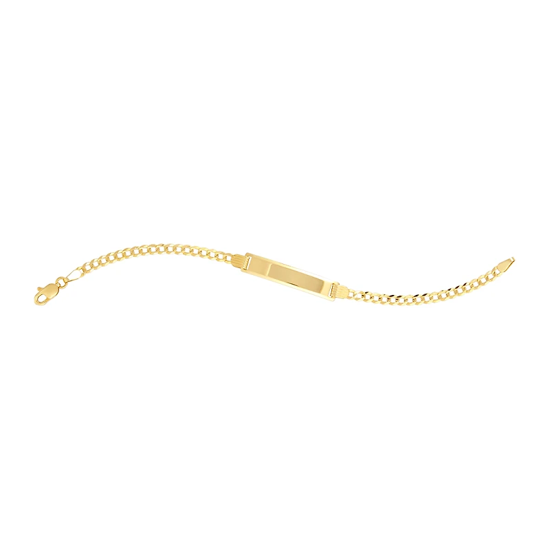 14K Yellow Gold 3.2mm Curb Baby ID Bracelet