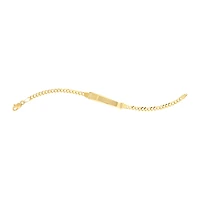 14K Yellow Gold 3.2mm Curb Baby ID Bracelet