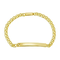 14K Yellow Gold Diamond Accent Rolo Baby ID Bracelet