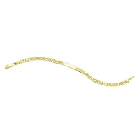 14K Yellow Gold Diamond Accent Rolo Baby ID Bracelet