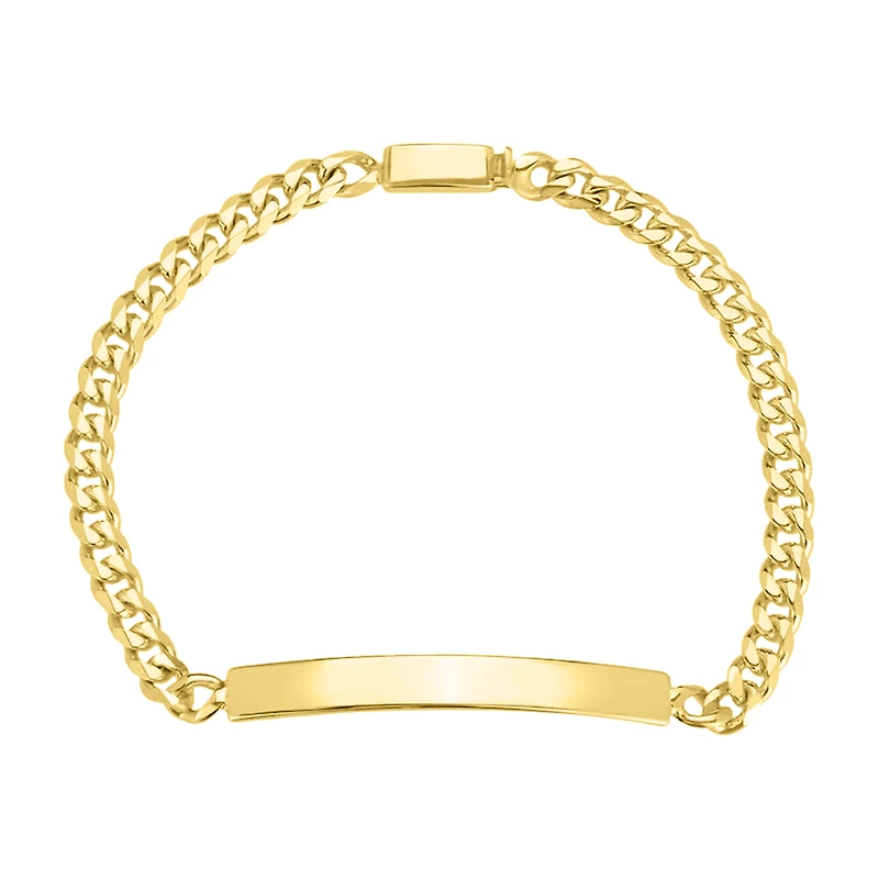 14K Yellow Gold Curb Link Baby ID Bracelet