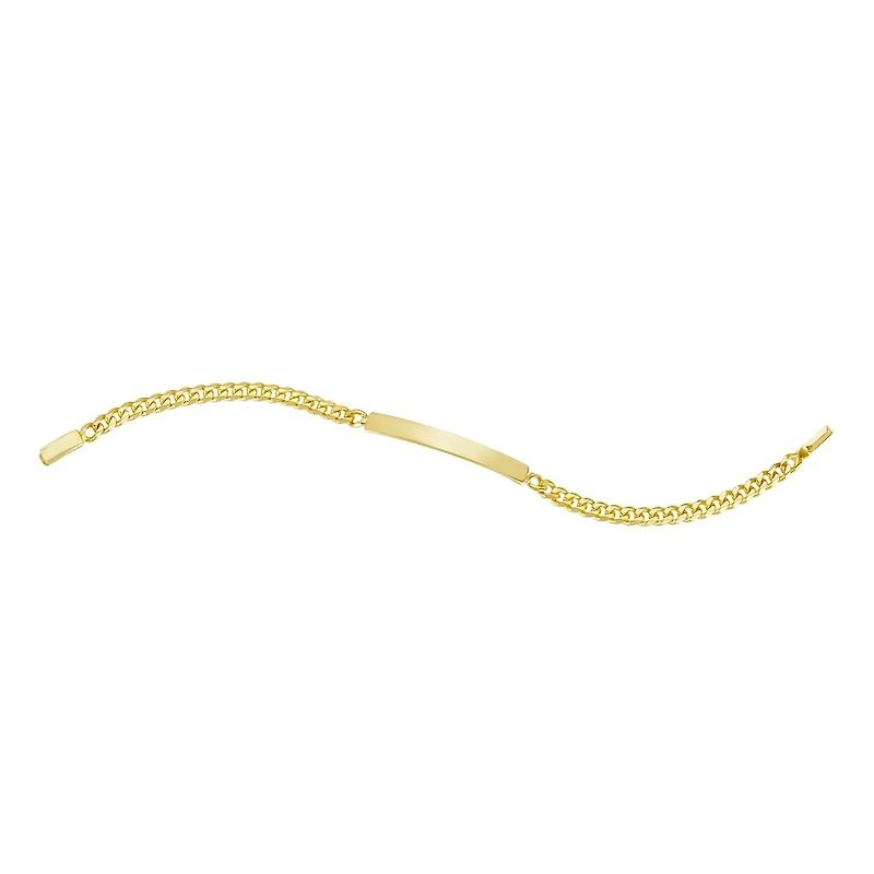 14K Yellow Gold Curb Link Baby ID Bracelet