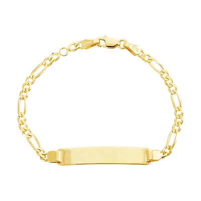 14K Yellow Gold 3mm ID Figaro Children's Bracelet