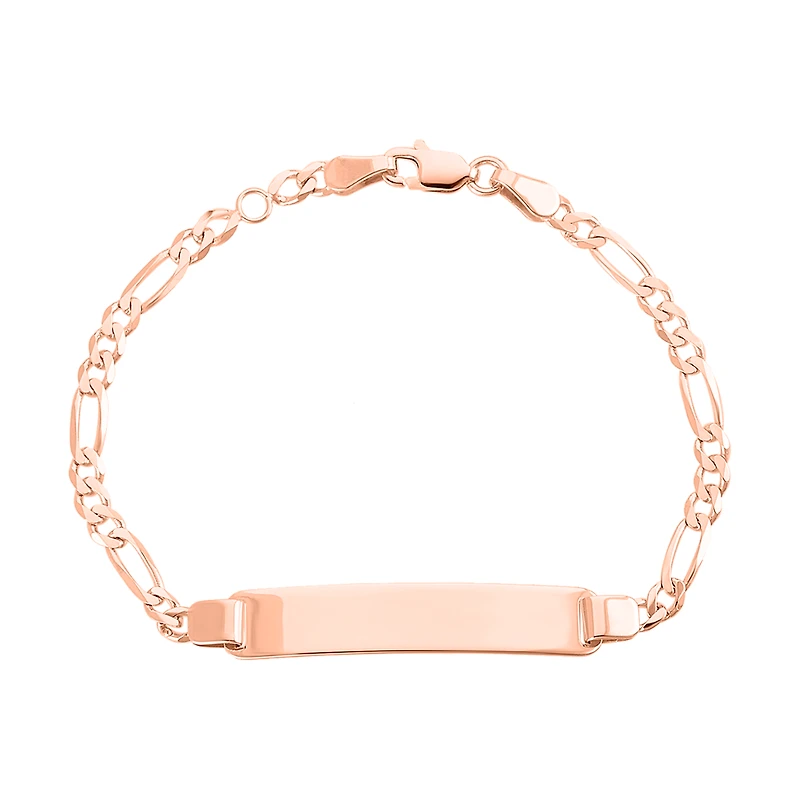 14K Rose Gold 3mm ID Figaro Children's Bracelet