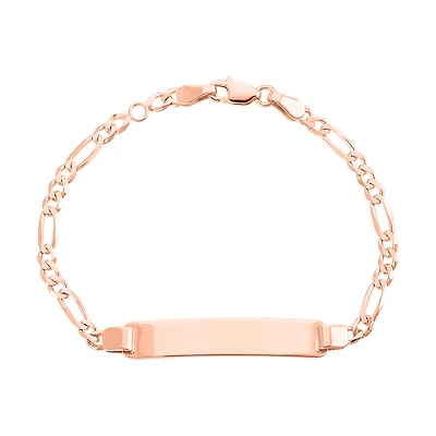 14K Rose Gold 3mm ID Figaro Children's Bracelet
