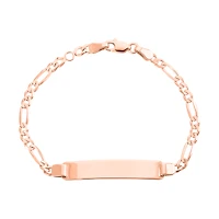 14K Rose Gold 3mm ID Figaro Children's Bracelet