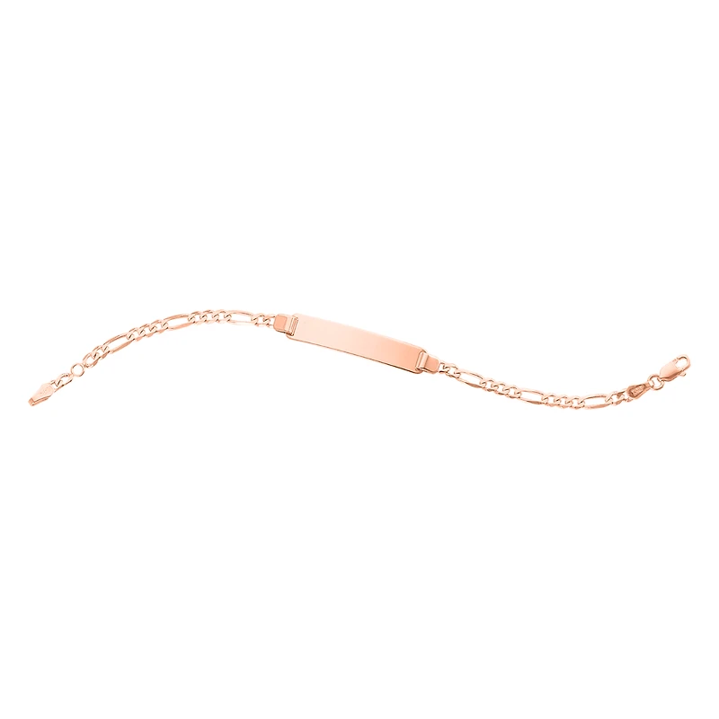 14K Rose Gold 3mm ID Figaro Children's Bracelet