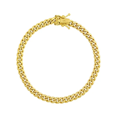 14K Yellow Gold 4.5mm Semi Solid Miami Cuban Children's Bracelet