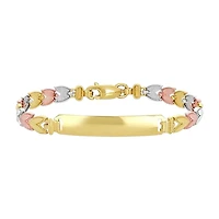 14K Gold Tri-Color Chevron Link Baby ID Bracelet