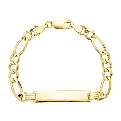 14K Yellow Gold 5mm Figaro Baby ID Bracelet