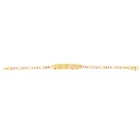 14K Two Tone Gold Guadalupe Figaro Baby ID Bracelet