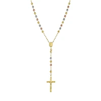 14K Gold Tri-Color 5mm Beaded Rosary
