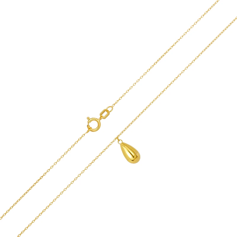14K Yellow Gold Tear Drop Earrings and Pendant Matching Set