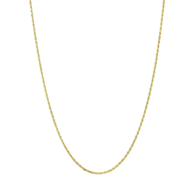 14K Yellow Gold 1mm Diamond-Cut Rope Chain