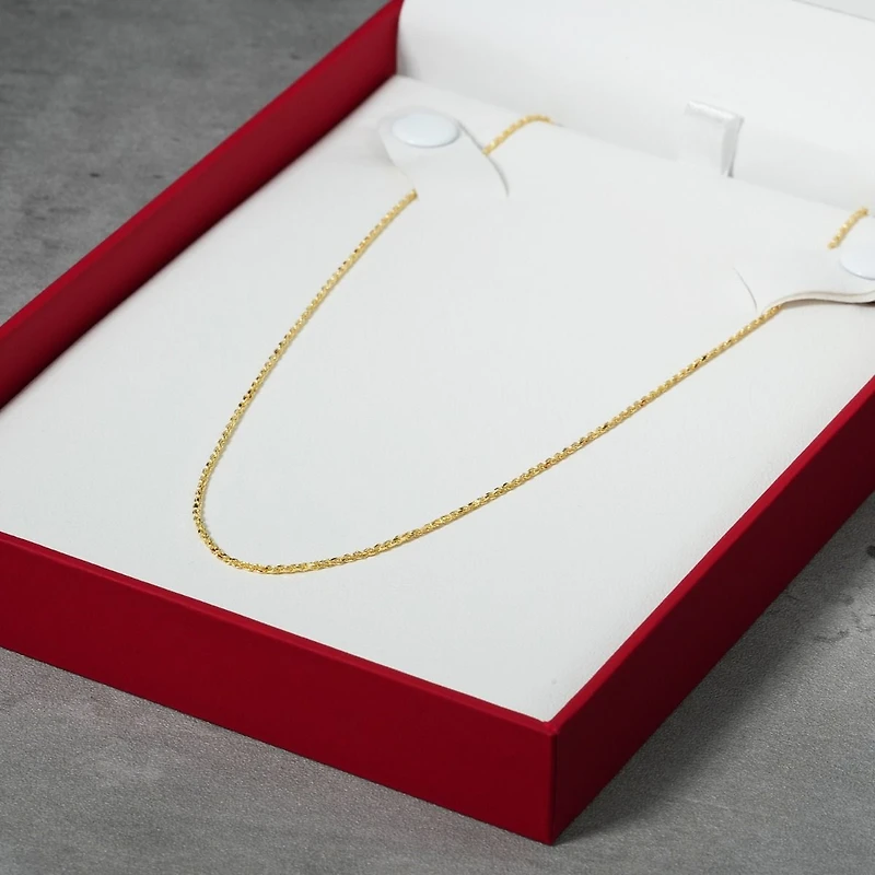 14K Yellow Gold 1mm Diamond-Cut Rope Chain