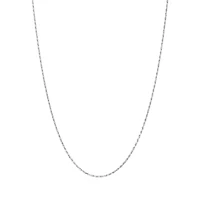 14K White Gold 1mm Diamond-Cut Rope Chain