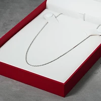 14K White Gold 1mm Diamond-Cut Rope Chain